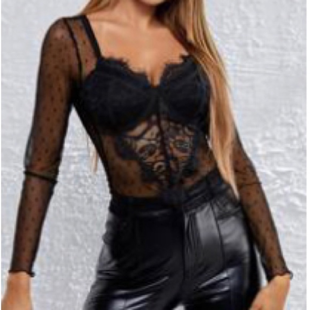 NWOT | Bustier Lace top | Black | size XL
